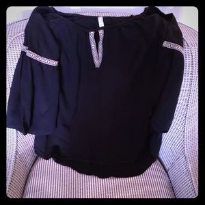 Vintage Black Bell Sleeve Top